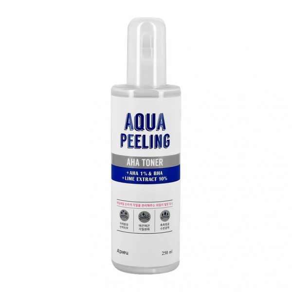 Тонер для лица `A`PIEU` AQUA PEELING с AHA и BHA-кислотами и экстрактом лайма 250 мл