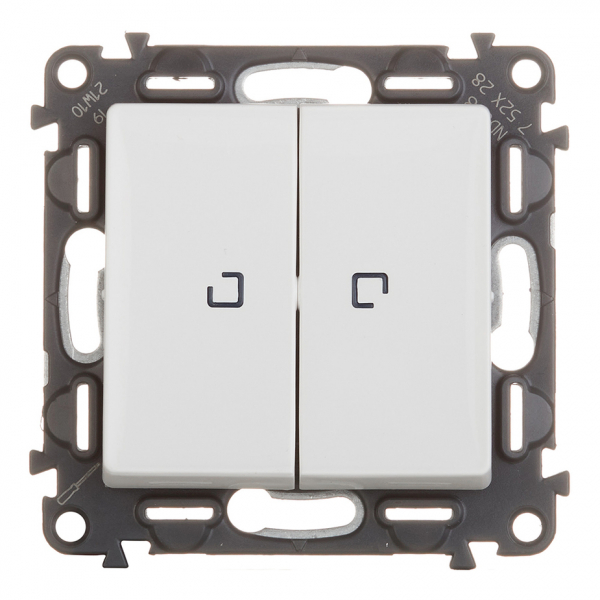 Выключатель Legrand Valena LIFE 752428 двухклавишный скрытая установка белый с подсветкой